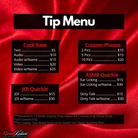 tip menu only fans|OnlyFans Menu Ideas, Examples With Free Templates